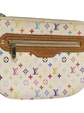LOUIS VUITTON Monogram Multicolor Pochette GM Pouch White M60027 LV Auth hk2317